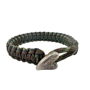 925 Sterling Silver From Soldier To Soldier Paracord Military 6.25" Bracelet
